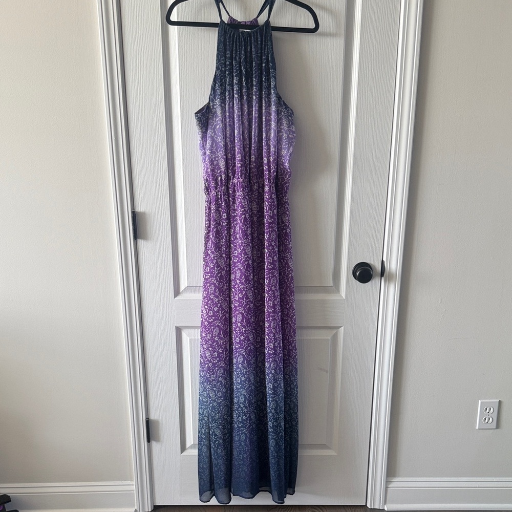 Purple and Navy Ombre Maxi Dress